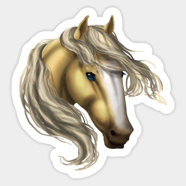 Horse Head - Palomino Blaze Sticker by FalconArt